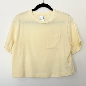 NWOT GAP 90’s Reissue Cropped T-Shirt Yellow Glow, Size XS